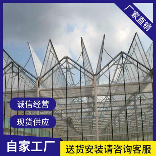 新型pc板玻璃温室骨架大棚农业观光智能安装花卉展览参观基地