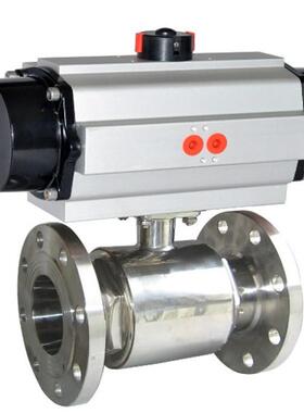 卫生级法兰气动球阀 不锈钢CF8M 气动双作用 抛光处理