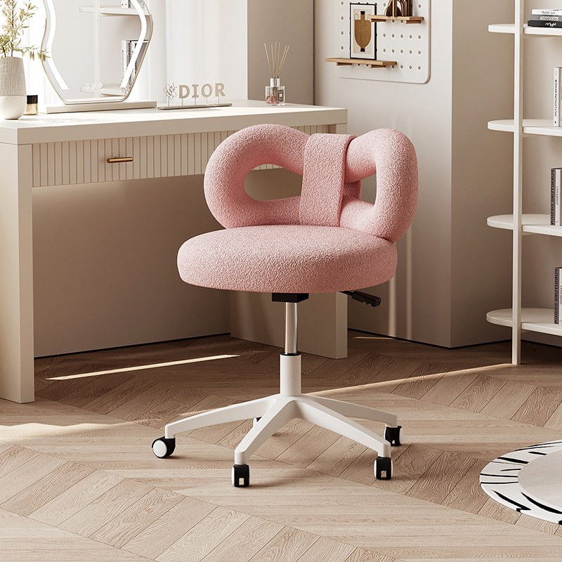 优选可移动化妆凳女生卧室轻奢高级感梳妆凳靠背椅升降旋转梳妆台