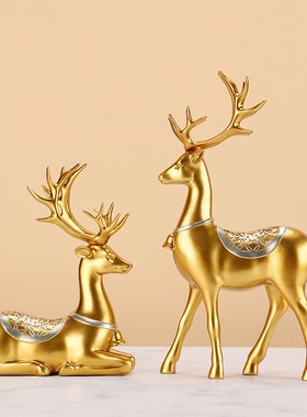 优选创意鹿摆件家居客厅玄关电视酒柜搬家礼物乔迁之喜新居礼品装
