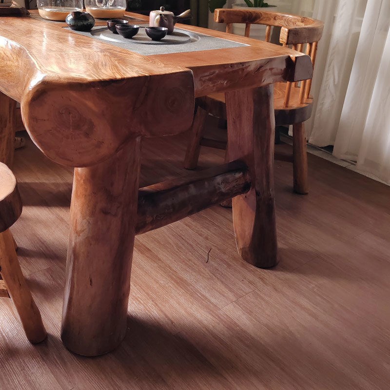 优选侘寂风小型家用茶桌茶台一体一整套木桌椅组合民宿客厅复古简