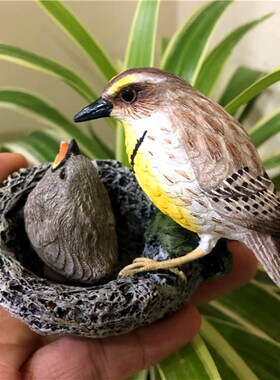 优选树脂摆件别墅庭院花园创意手工绘画仿真鸟类动物落地景观工艺