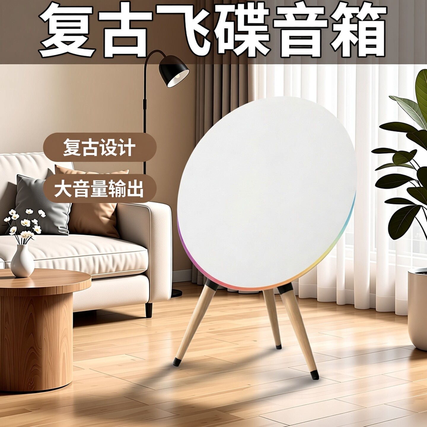 RHEINSOUND  BO同款A9飞碟蓝牙音响家用落地式HIFI低音炮客厅音箱