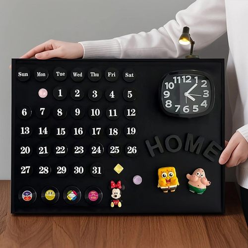 磁吸日历电表箱装饰画带钟表遮挡电闸开关盒餐厅现代简约上开挂画