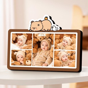 优选相框摆台照片定制三宫格打印挂墙宝宝婴儿童相片制作水晶摆饰