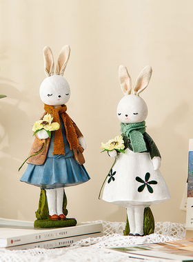 优选创意可爱兔子办公室桌面摆件卧室小摆设家居客厅房间装饰品送