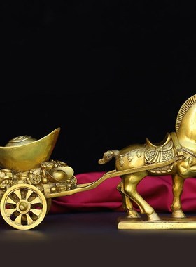 优选全铜马拉元宝摆件家居客厅装饰办公室现代工艺品铜马开业礼品
