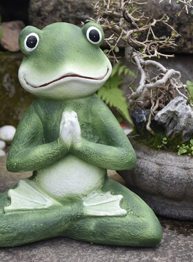 优选别墅户外花园装饰动物创意顶楼阳台布置庭院造景瑜伽青蛙落地