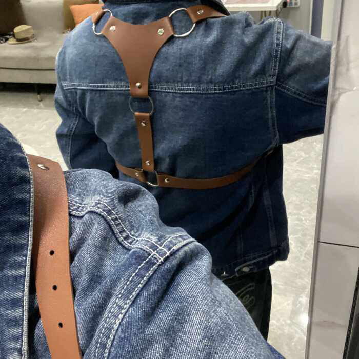 新款INS西部牛仔风配西装外套腰封装饰束腰时尚百搭男女士背带潮