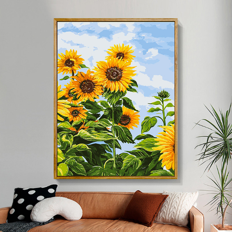 优选向日葵画画diy填色填充数字油画治愈系手工手绘油彩画艺术感i,家居饰品,DIY/数字油画,淘宝优惠券,粉丝福利购,淘宝优惠卷