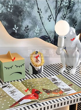 优选原版摆件组合套装盒子人脸猴子组合软装饰品样板间现代书桌儿