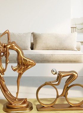 优选古铜色人物摆件客厅电视柜酒柜装饰品摆设工艺品复古艺术品新