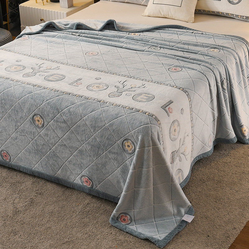 优选冬天珊瑚法兰绒床单单件加厚冬季双面绒毯子铺床加绒单人毛毯