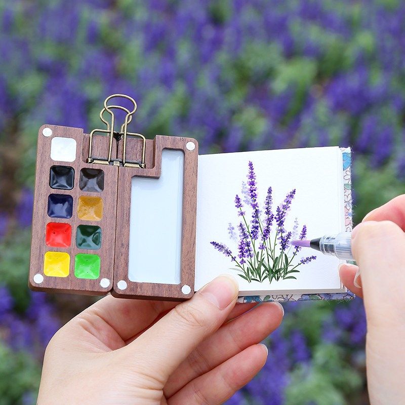 优选史明克迷你旅行水彩套装便携式胡桃木画板户外写生固体9色水,文具电教/文化用品/商务用品,水彩颜料,淘宝优惠券,粉丝福利购,淘宝优惠卷