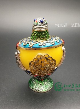 优选仿古铜器镂空纯手工雕刻鼻烟壶家居装饰摆件工艺古玩装饰礼品