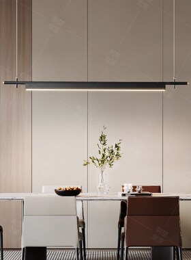 优选现代极简风饭厅一字吊灯设计师款吧台前台收银柜台办公室一字