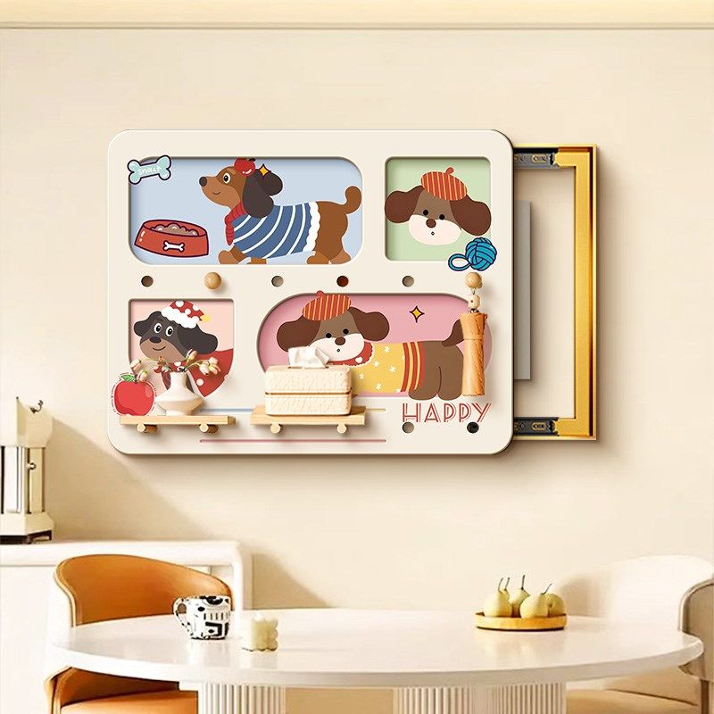 优选洞洞板电表箱装饰画 划2025新款免打孔多巴胺客厅配电箱挂画,家居饰品,现代装饰画,淘宝优惠券,粉丝福利购,淘宝优惠卷