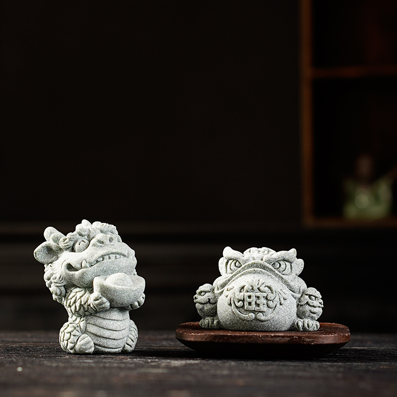 优选创意旺财金蟾招财麒麟可爱茶宠茶玩摆件中式鱼缸盆栽造景桌面