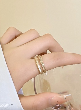 auQDE贝壳双层戒指轻奢小众设计