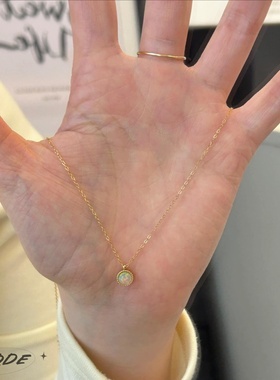 auQDE幻彩mini欧泊小豆子项链