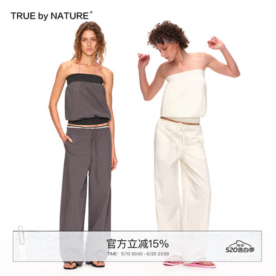 螺纹拼接撞色修身抹胸背心上衣