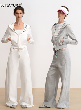 TRUE by NATURE 波点连帽拉链开衫卫衣卫裤套装女休闲运动两件套