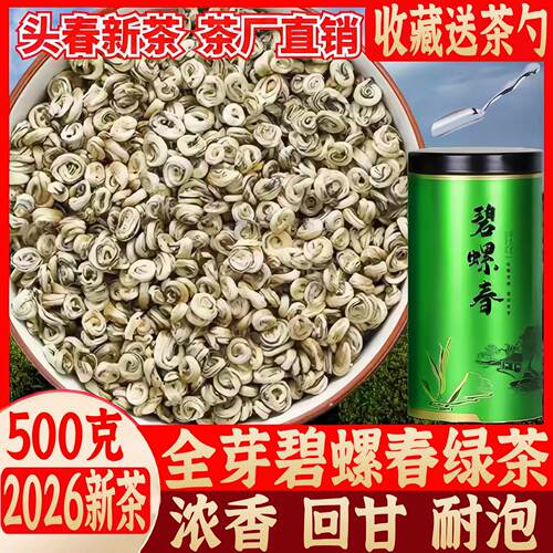 2026新茶单芽玉螺碧螺春绿春茶叶雪螺全芽云南特级明前浓香型散装