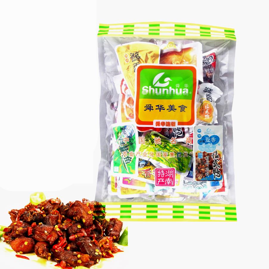 临武鸭舜华湖南特产茶油混合散装鸭肉脯500g香劲微辣熟食肠脖腿脚