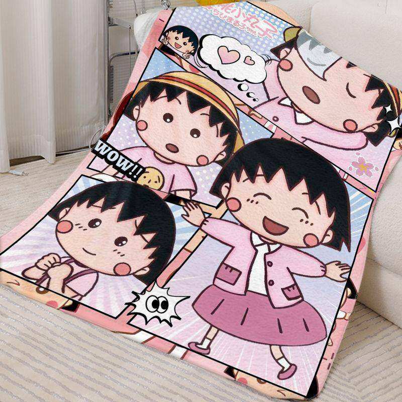 樱桃小丸子办公室午睡沙发盖毯披肩空调毯学生宿舍儿童法兰绒毛毯
