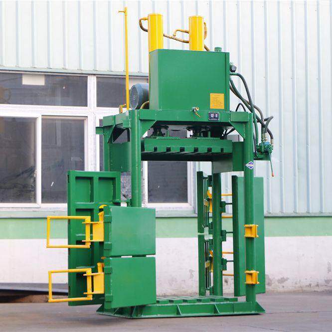 旧废品编织袋棉花压缩打捆机 40吨 吸塑盘边角料打包机码垛