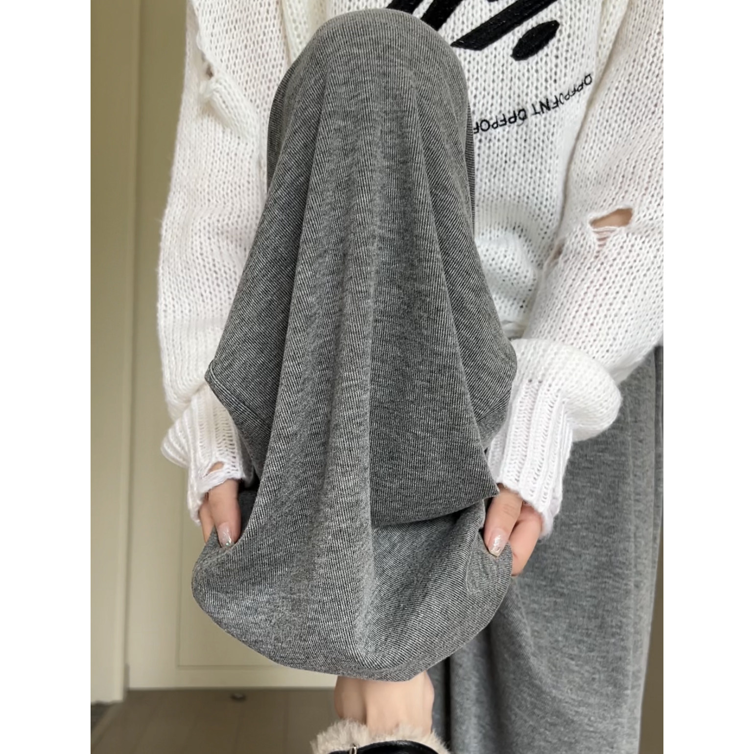 休闲加绒糯米裤女2026新款时尚爆款百搭通勤垂感高腰阔腿直筒裤子,女装/女士精品,休闲裤,淘宝优惠券,粉丝福利购,淘宝优惠卷