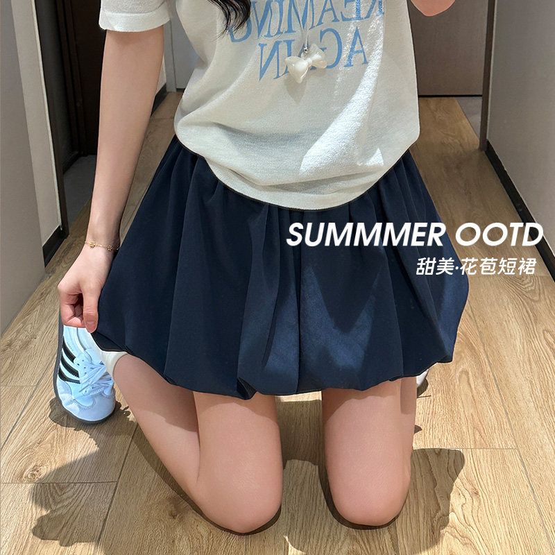 冰丝花苞裙裤女2026春夏季百搭显瘦宽松阔腿高腰外穿休闲打底短裤