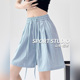休闲高腰运动居家抽绳纯色宽松山本裤 多色冰丝短裤 女2026年春夏季