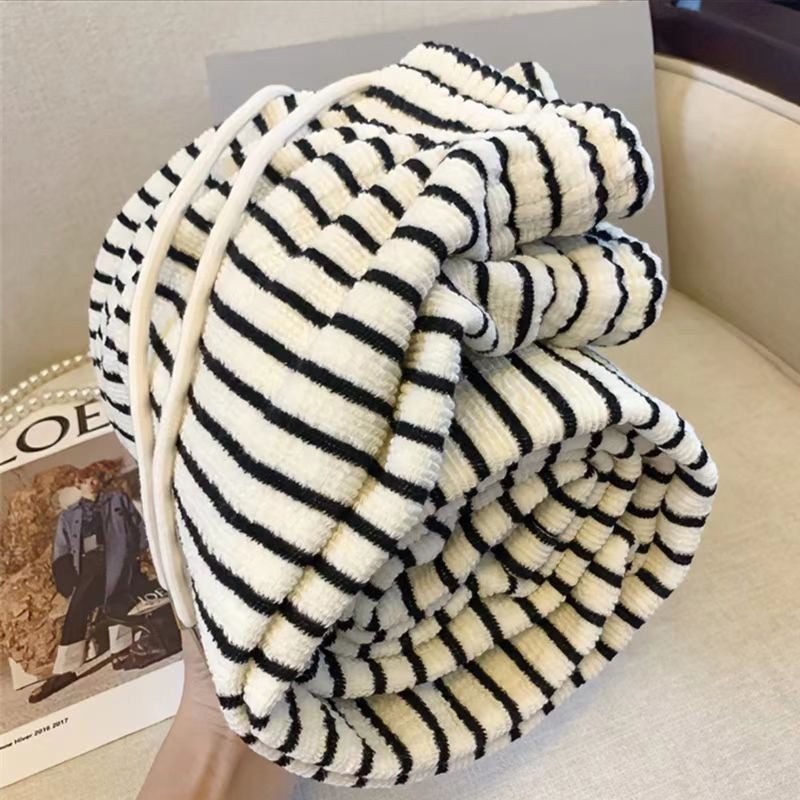 复古羊羔绒条纹裤女秋冬2026新款百搭高腰加绒保暖棉裤慵懒阔腿裤,女装/女士精品,休闲裤,淘宝优惠券,粉丝福利购,淘宝优惠卷