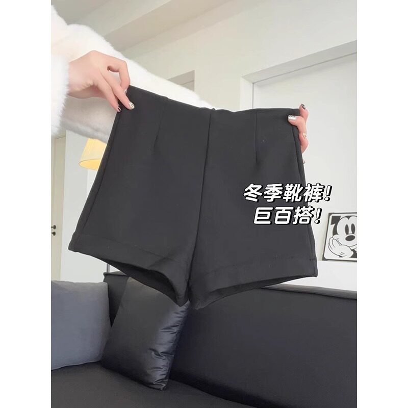 打底热裤韩式女2026新款时尚舒适性感风百搭外穿紧身黑色西装短裤