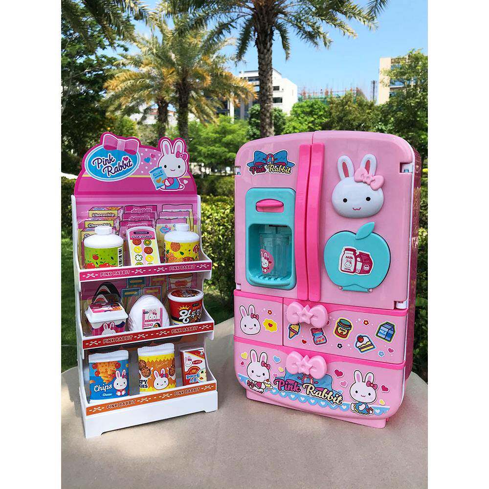 儿童玩具做饭厨房厨具女孩过家家大码魔法冰箱双开门迷你小冰箱
