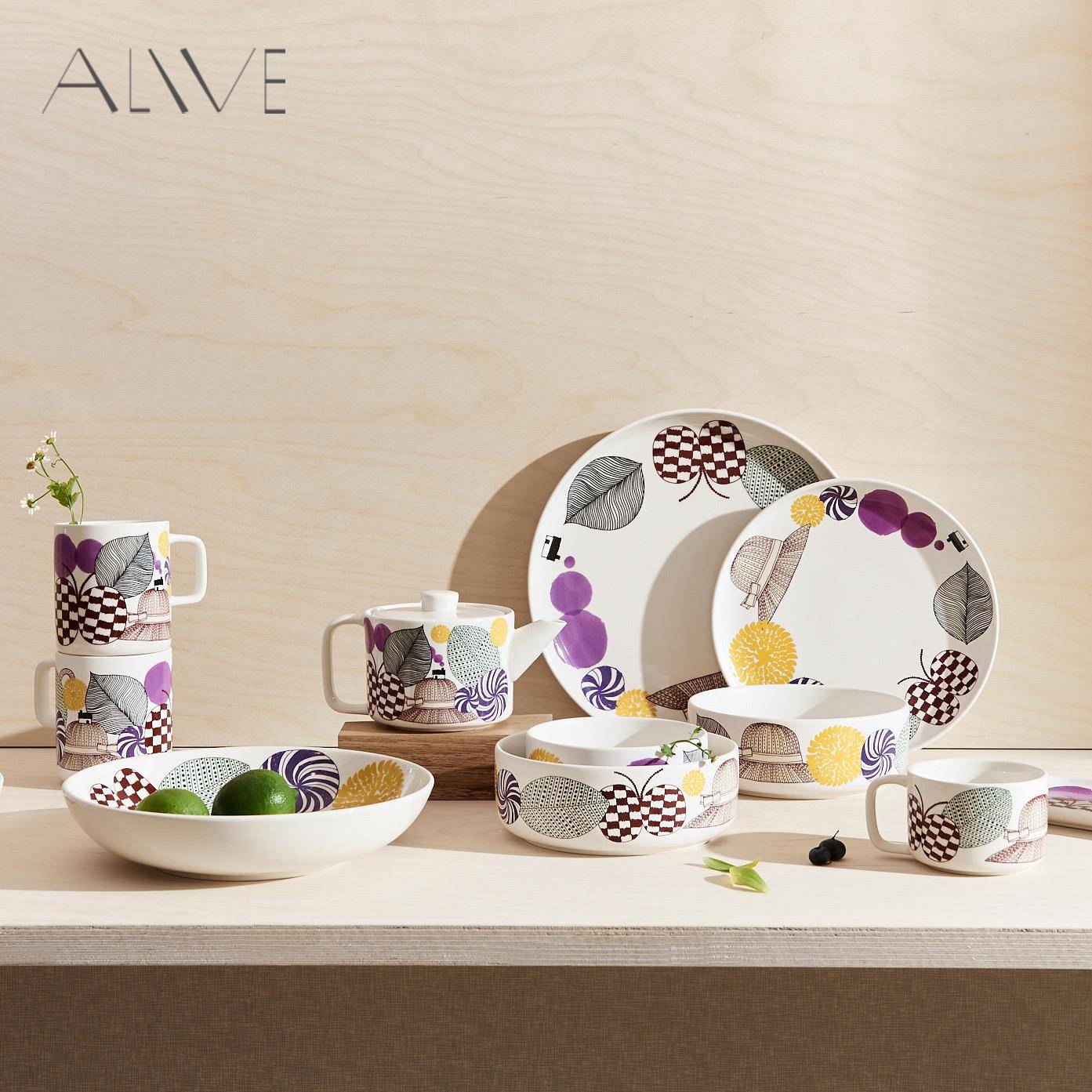 Alive蝶舞 电影《好东西》同款餐具套组芬兰插画 画饭碗果盘乔迁