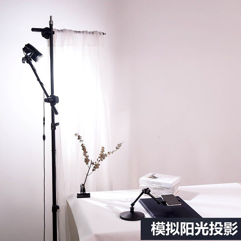 美妆摄影台模拟阳光柔光自然窗户光蛋糕拍摄台纱帘背景架小型影棚