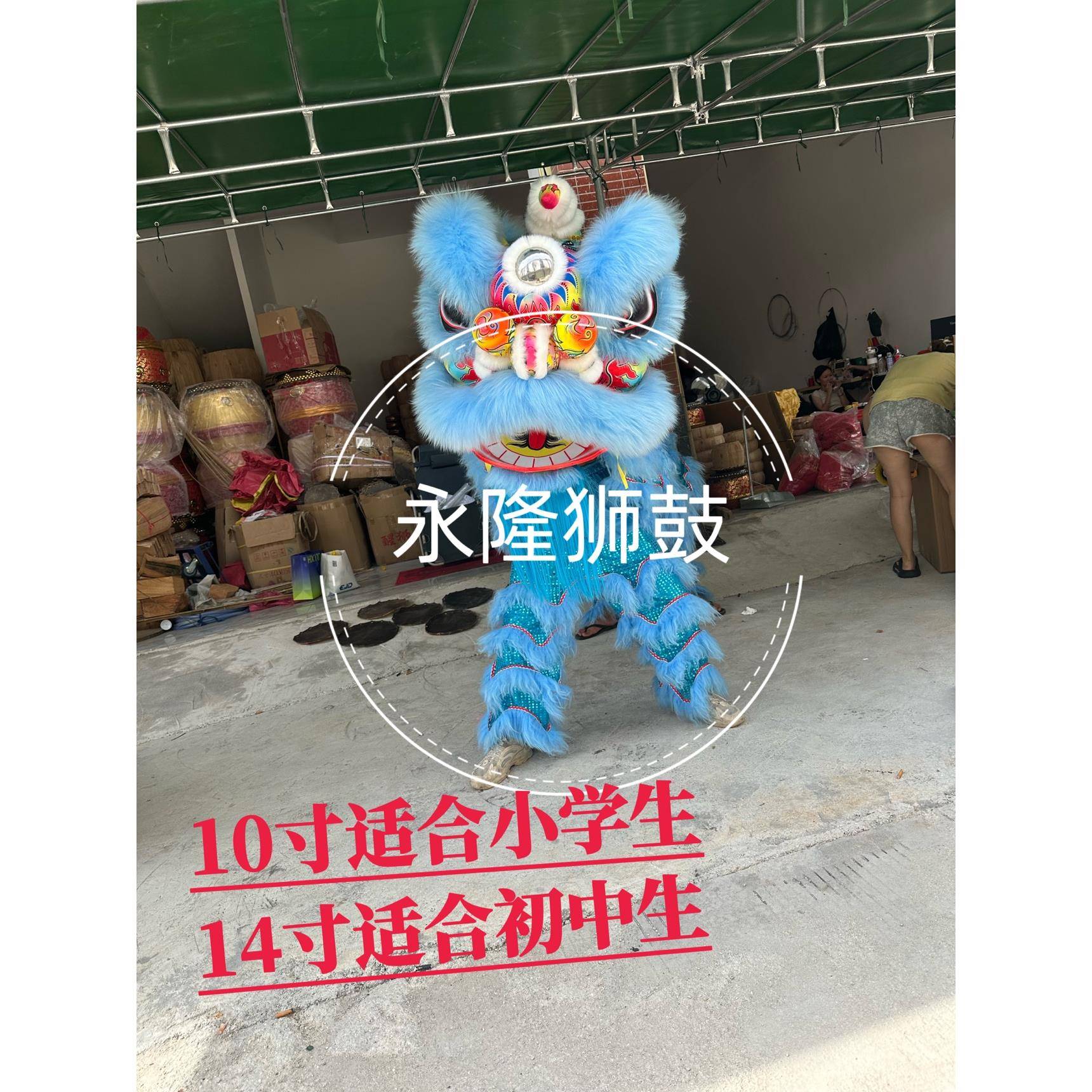 包邮10寸14寸儿童泡沫狮头新型醒狮可眨眼舞狮子舞台表演儿童玩具