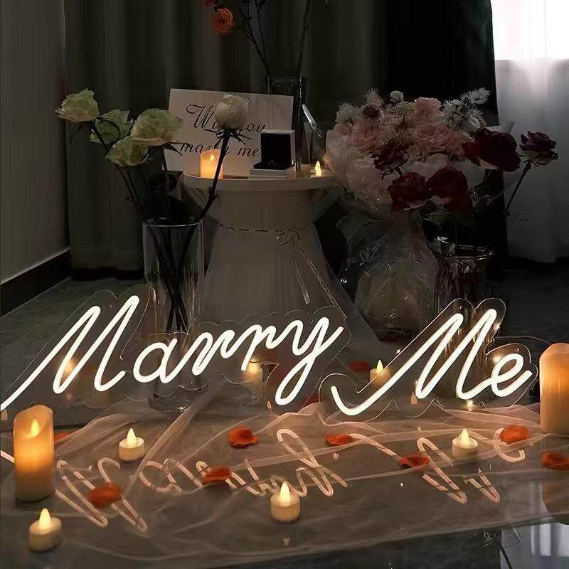 婚礼霓虹灯氛围浪漫求婚灯marryme灯牌生日快乐led灯嫁给我发光字