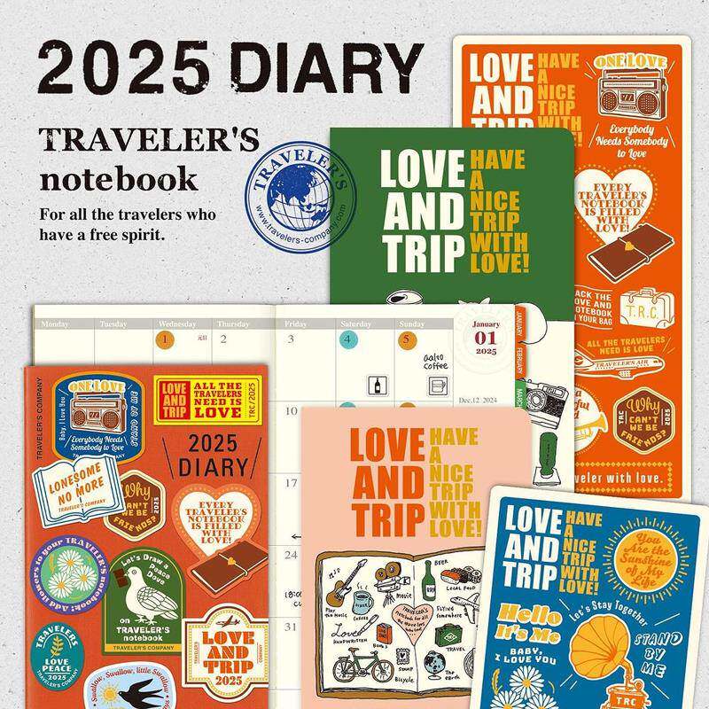 日本TN旅行者护照标准手帐TRC2025年内芯本月计划配件垫板文件夹