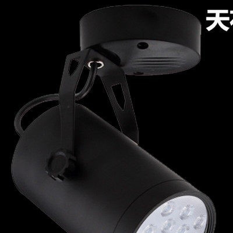 直流12v led吸顶明装射灯3w5w9w12w18w瓦暖黄光红光绿光蓝光4000K
