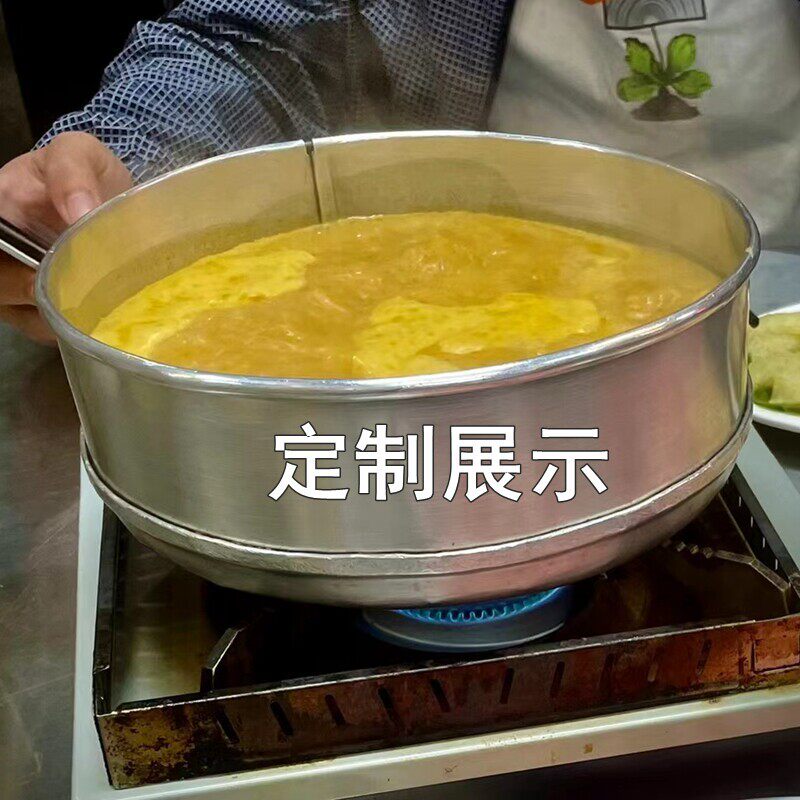 有耳纯铝手工打造蒸锅平底圆盘蒸糕盘凉皮煎盘加厚支持定做沙爹锅