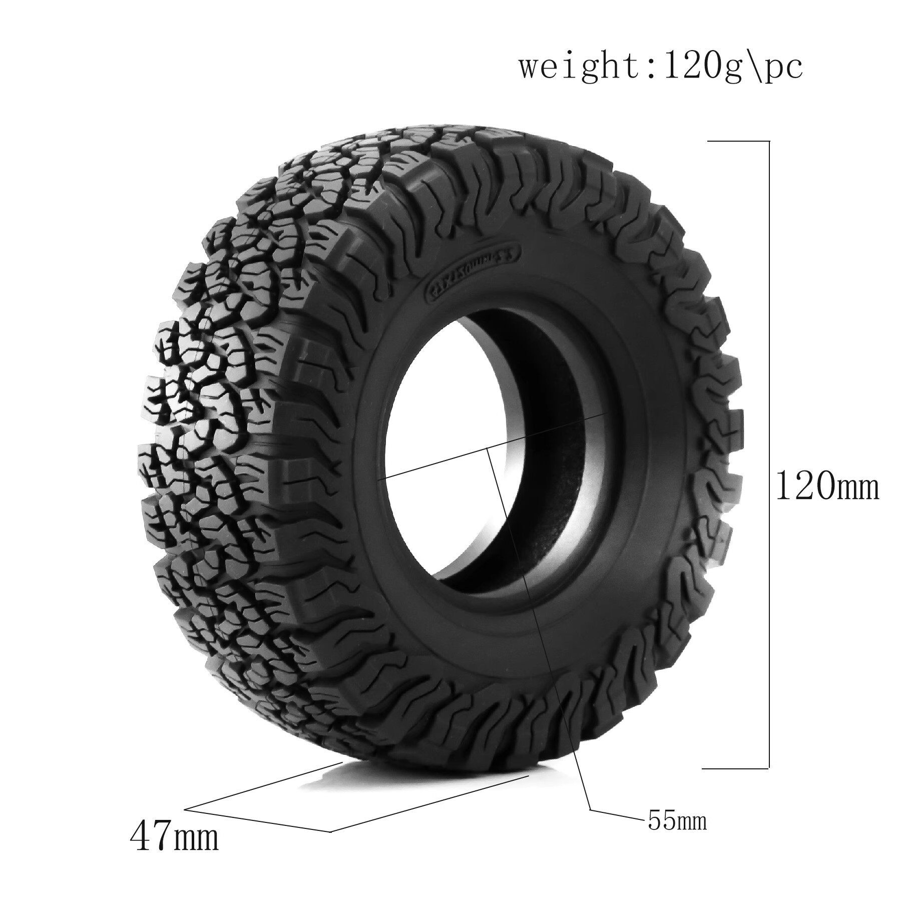 rc1/10攀爬车1.9 2.2寸百路驰KO2轮胎黑泥轮毂攀爬车 易控美嘉欣