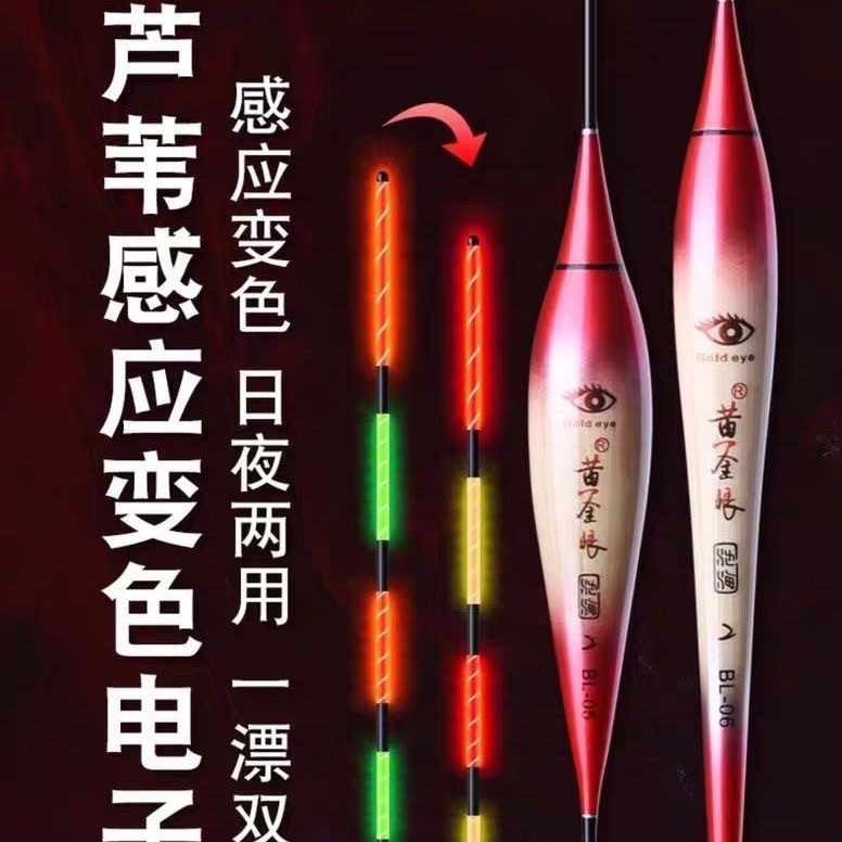 黄金眼芦苇感应变色电子鱼漂咬钩变色日夜两用夜光浮漂