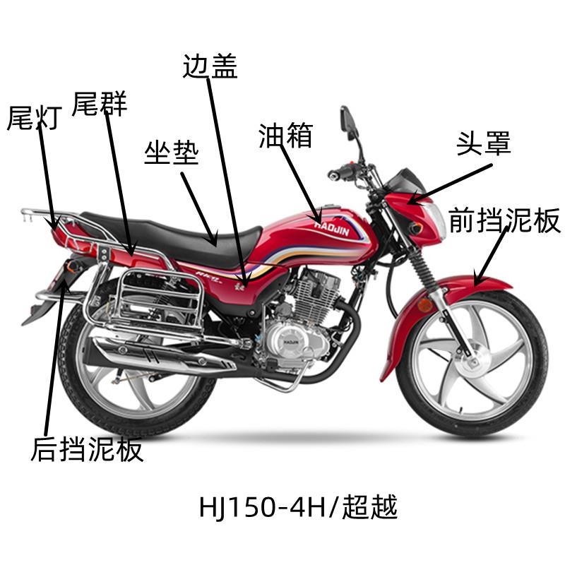 豪进摩托车配件HJ150-4H超越坐垫挡泥板侧盖前泥瓦油箱边盖头罩
