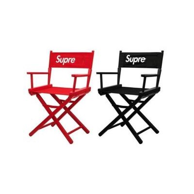 现货Suprem19ss week4 摺叠椅 导演椅 实木凳子钓鱼野外露营椅