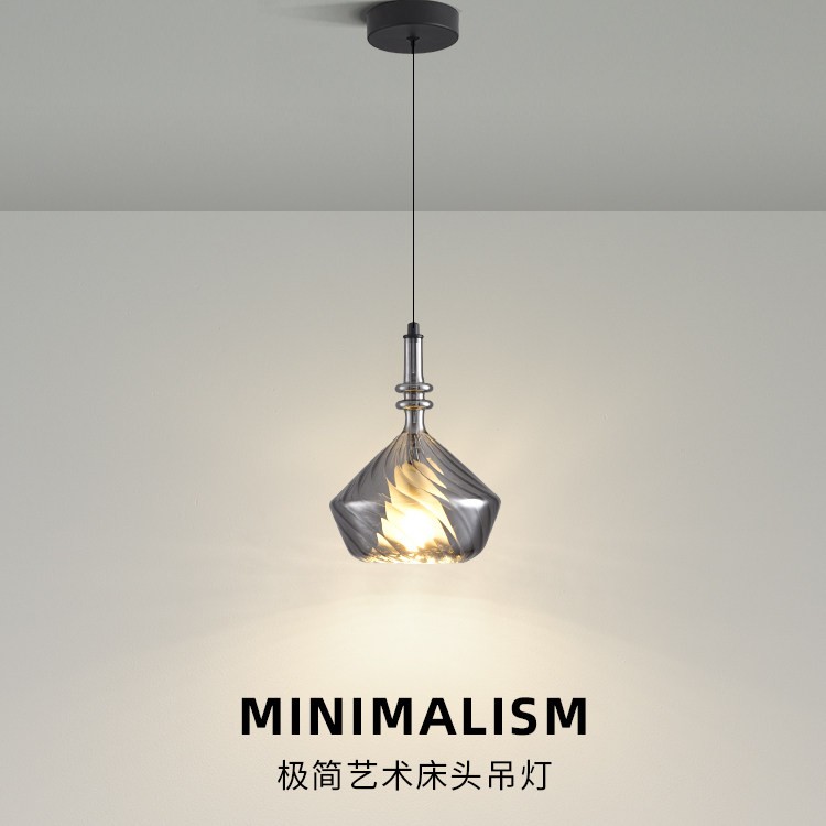 简约现代玻璃牀头家装灯具客厅灯设计师款星钻意式极简约吊灯玄关