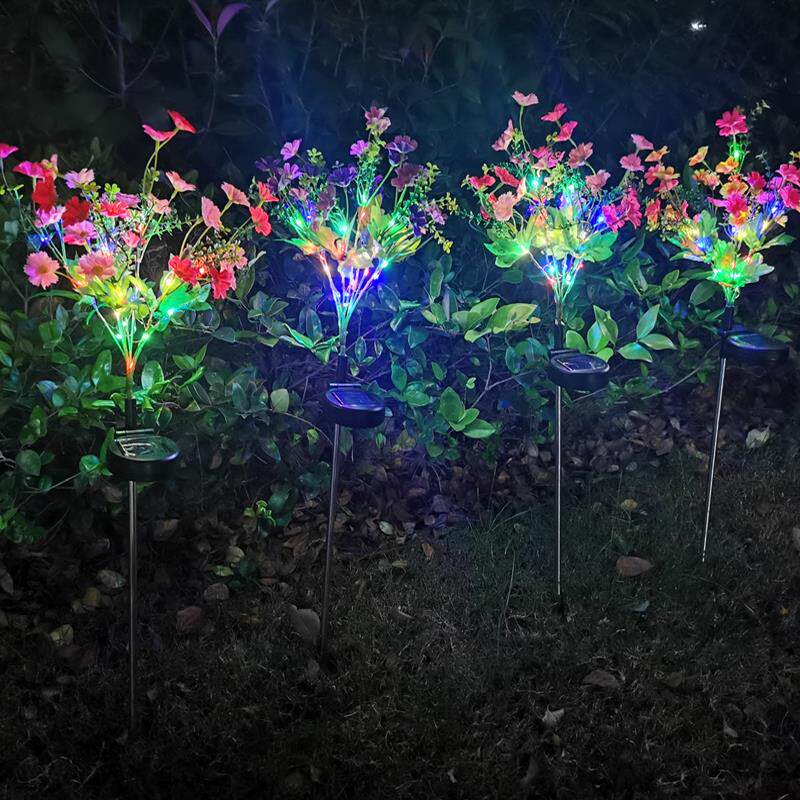 新款太阳能野花灯户外草坪跳兰雏菊花灯花园庭院仿真花地插装饰灯