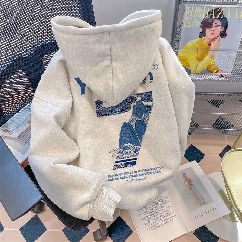 美式重磅纯棉秋冬连帽卫衣男女